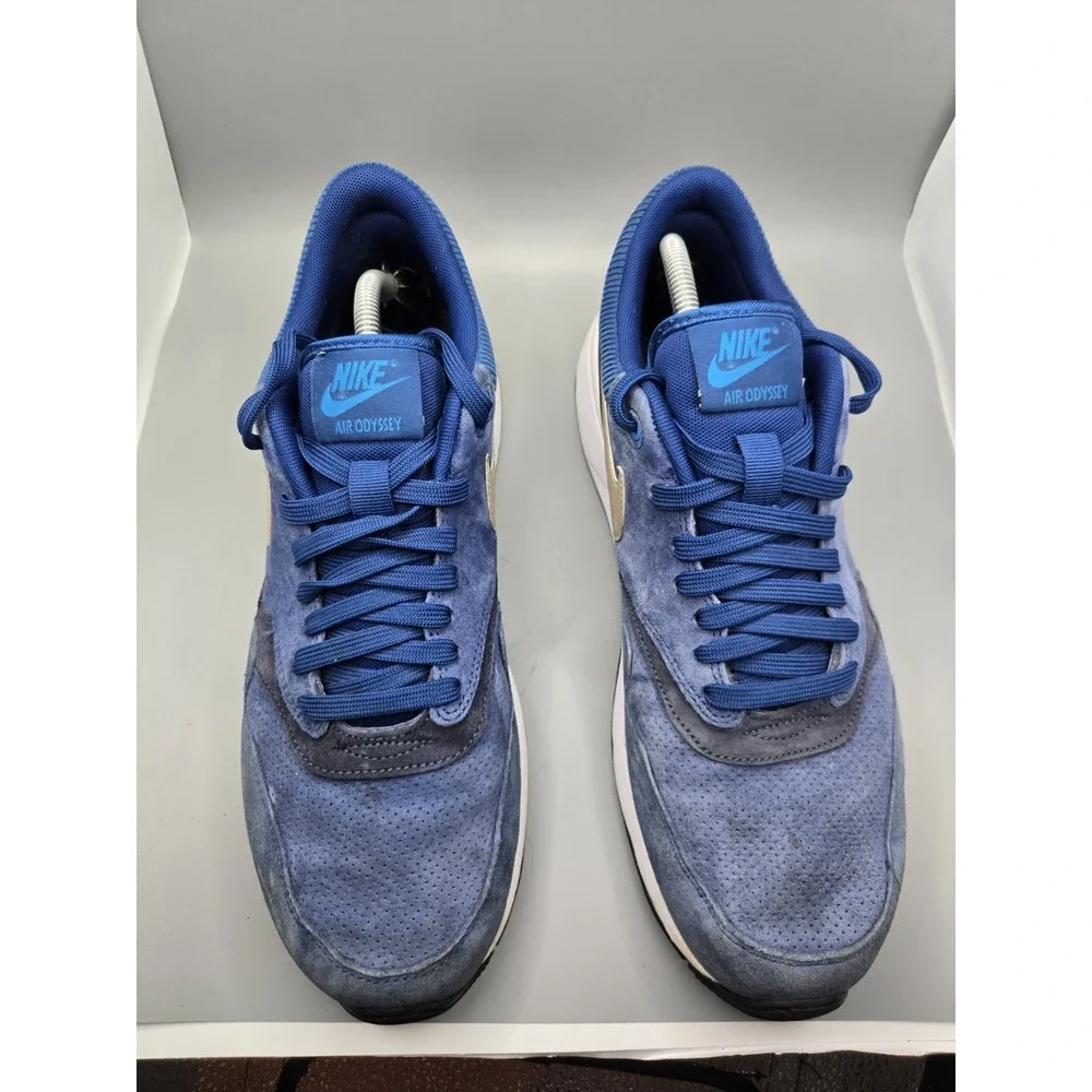 Nike Air Odyssey Leather Gym Blue Gym Running Sneakers 684773-402 Mens Size 11.5
